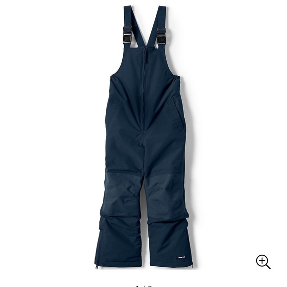 Lands End Navy Snow Bibs / Overalls - Picture 1 of 7